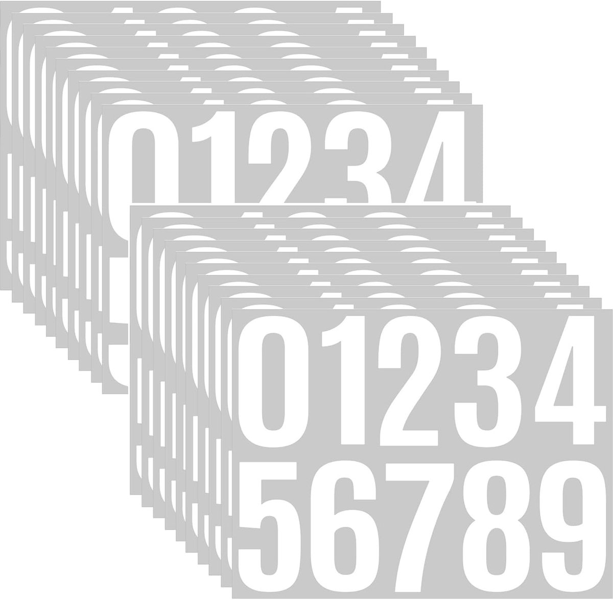 200 stuks 10 cm cijferstickers, 20 vellen kleefcijfers, weerbestendig, vinyl cijferstickers, zelfklevende 0-9 stickers, cijfers voor postbus, borden, huisnummers (wit)