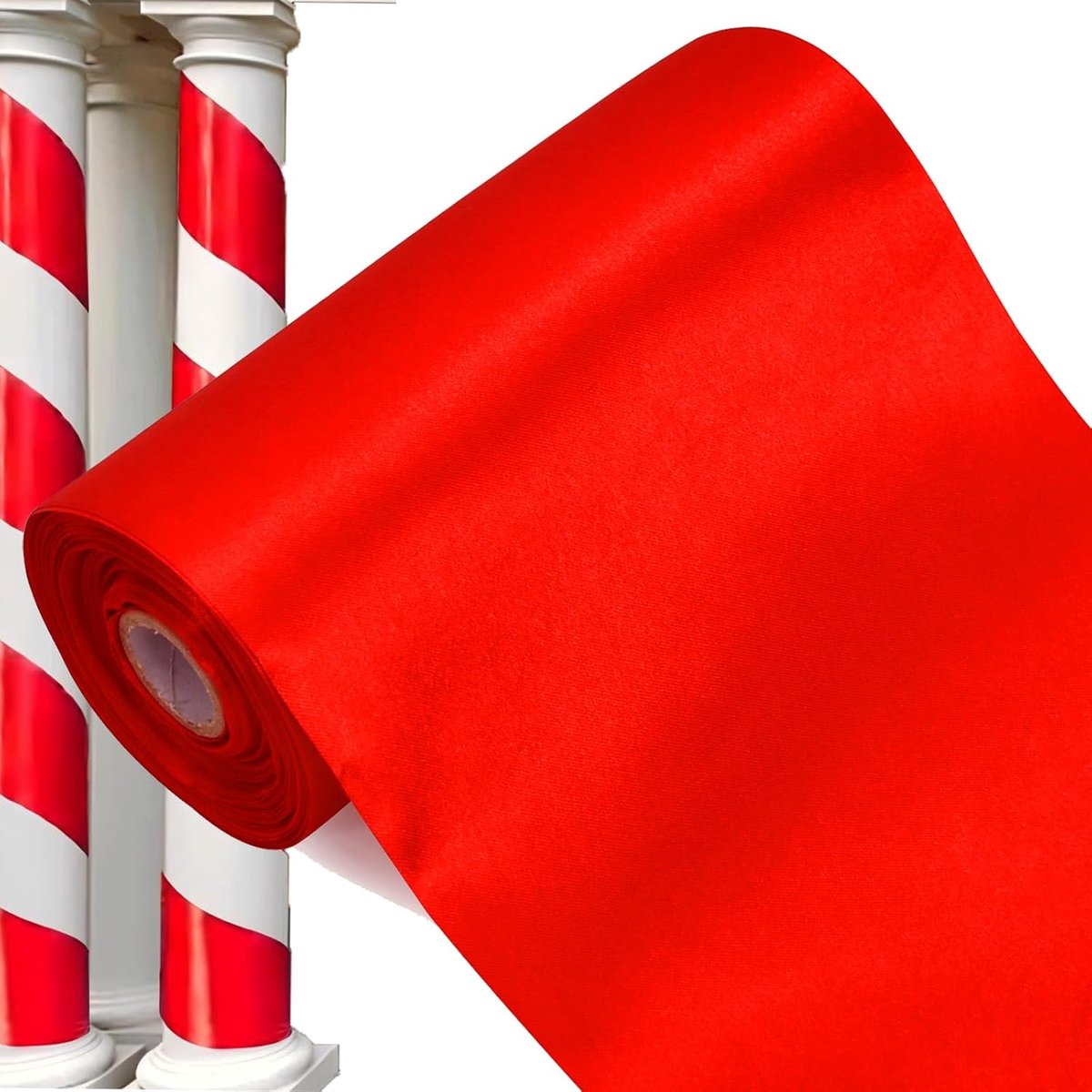 15 cm x 20 m rood band breed cadeaulint grote strik satijnen lint voor auto boog grote openingsceremonie strikken dak en buitendecoratie feestdecoratie stoel bruiloft Valentijnsdag
