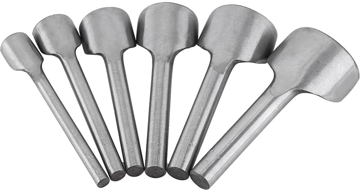 6 Stks/Set Ronde Punch Riem EndCutter, Lederen Craft Gereedschap Half-Ronde Cutter, Ponsen Voor Thuis Lederen Naaien (15-40mm)