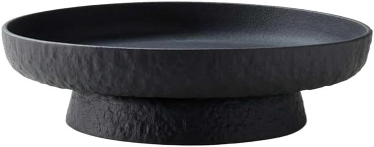 Fruitschaal Zwarte keramische fruitschaal met hoge voet, grote inhoud, geschikt als decoratie for op het aanrecht of keukentafel(Zwart)