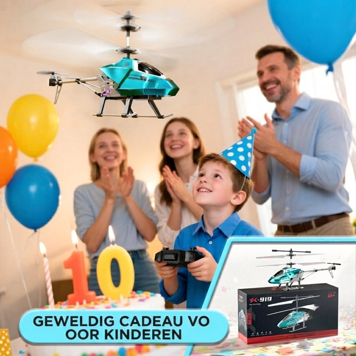 SP® Rc Helicopter - Rc Helicopter voor Buiten - Bestuurbare Helikopter - Blauw - 31cm x 6cm x 14cm — cadeau in Spellen & Speelgoed - foto 6