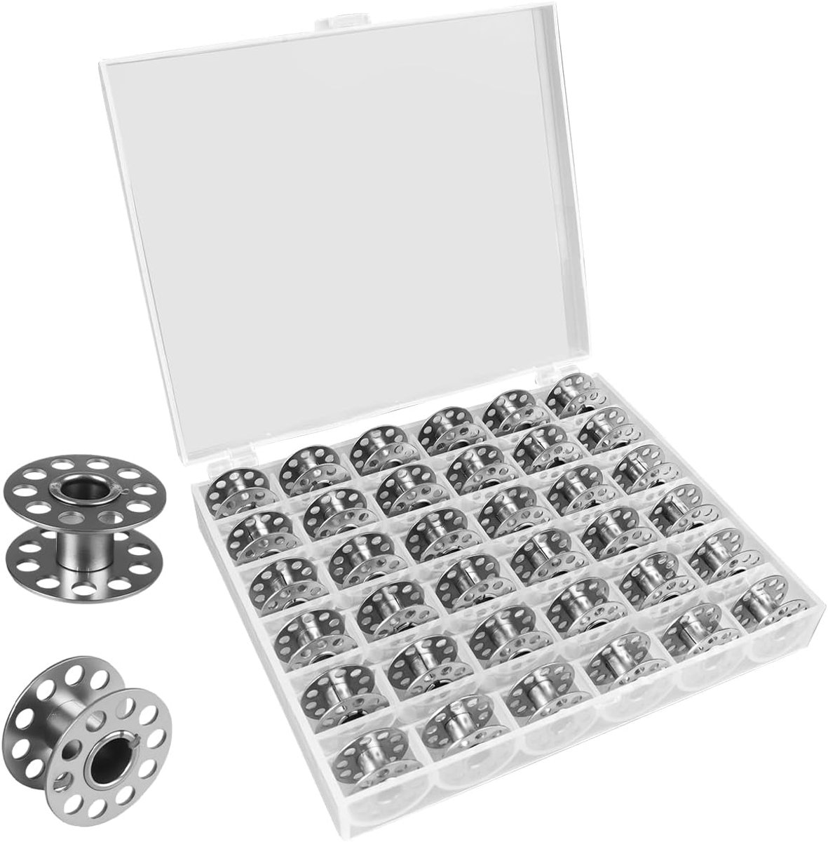 Spoelen voor naaimachines, spoelen naaimachine | metalen naaimachinespoelen, Spoel Naaimachine Leeg met transparante spoelbox, voor naaien, doe-het-zelfprojecten en handwerk