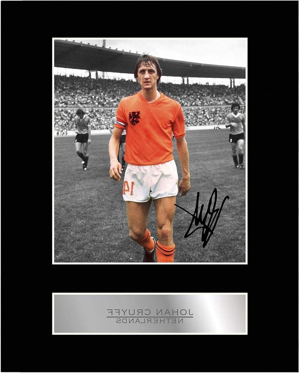 Gesigneerde Foto Display - Sport Memorabilia - Woonkamer Decoratie - Digitaal Voorbedrukte Handtekening - 25x20 cm - Zwart