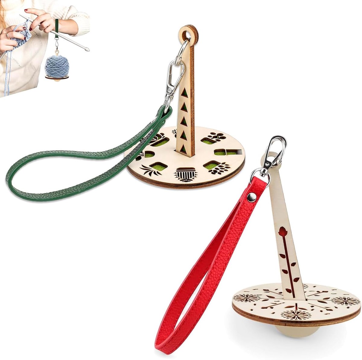 Garenhouders voor haken, houten garen minder met armband voor breien garen opslag om verwarring te voorkomen, garen verwarring voor hoeden handwerk voor handwerk