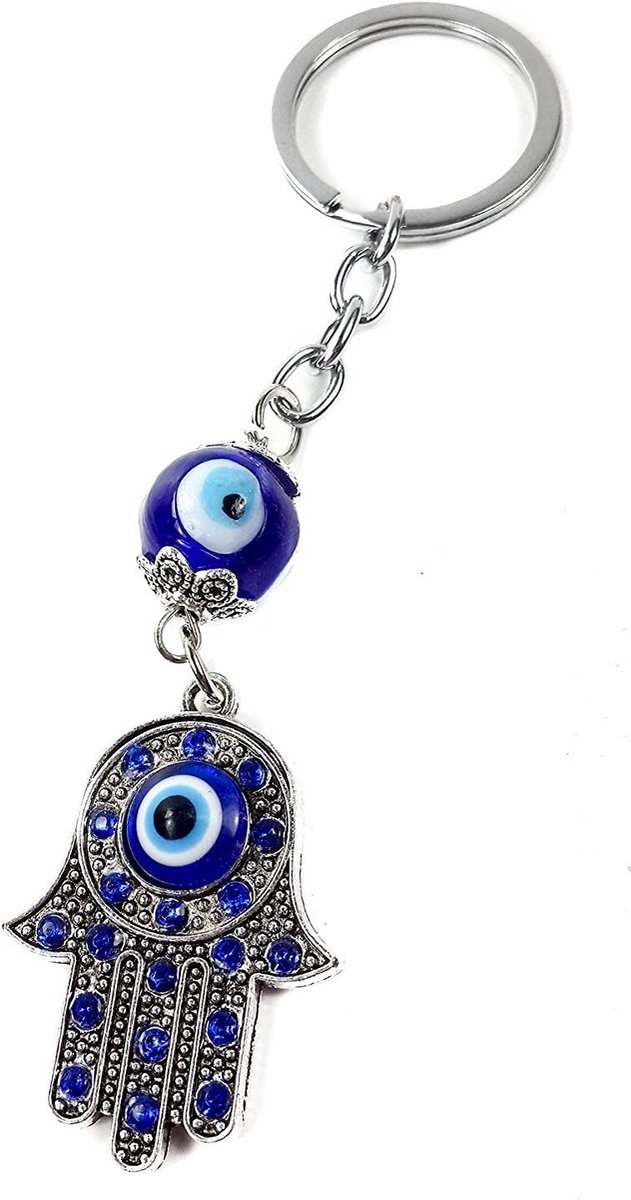 Store Evil Eye Sleutelhanger Hamsa Fatima Hand Bescherming Charme Sleutelhanger Geluk Amulet