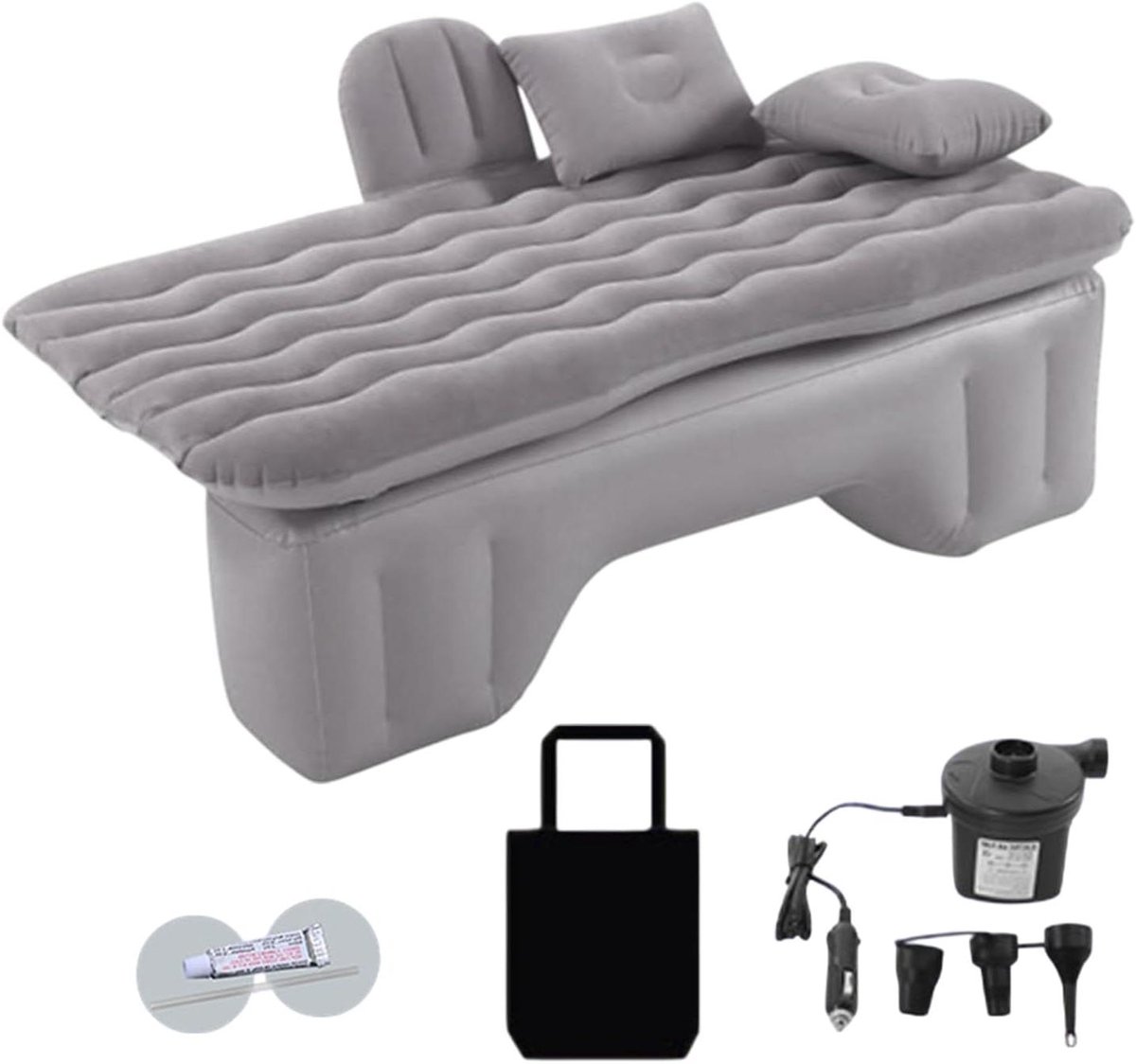 Opblaasbare Kampeermatras - Auto Luchtbed Bank - Kamperen en Reizen - Ergonomisch Ontwerp - 135x70 cm - Grijs