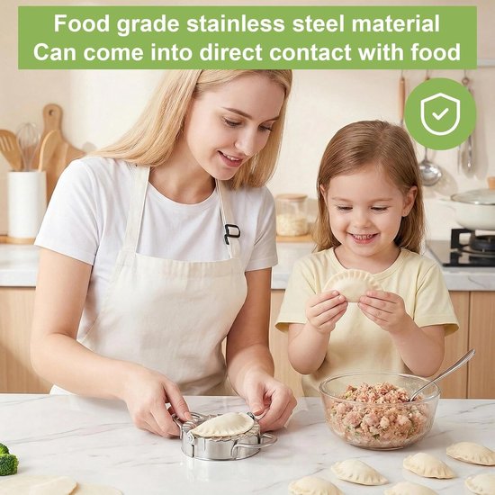 9-delige ravioli-vormerset van roestvrij staal - inclusief deegsnijder voor ravioli, dumplingmaker, maultaschen-vorm, tortellini-empanada-knoedel-gyoza-vorm — afbeelding 2