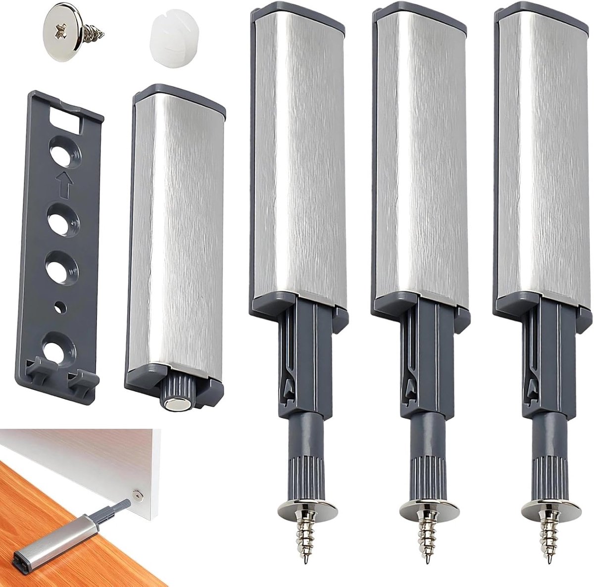 4 stuks drukdeuropener, push-to-open deuropener, deuropener, kastdeurdempers voor laden, opener.