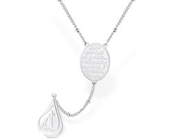 Ayatul Kursi Ovale Ketting voor Vrouwen Allah Teardrop Kettingen Arabische Moslim Koran Kalligrafie Hanger Rvs Hanger Islam Eid Ramadan Gift Sieraden