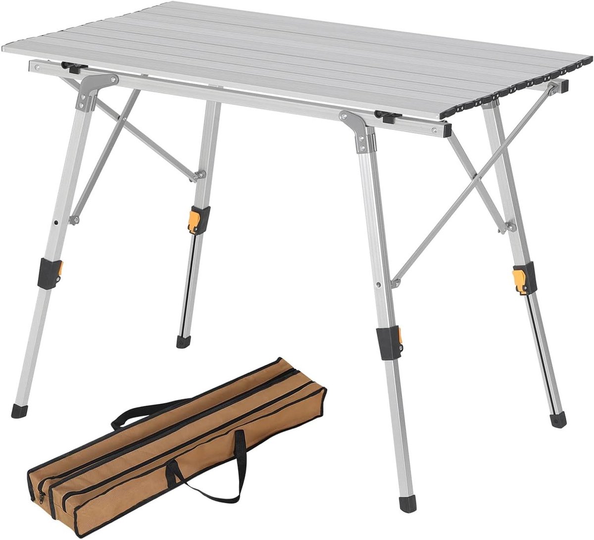 Opvouwbare Picknicktafel - Campingtafel Outdoor - Buiten Eten - Lichtgewicht Aluminium - 120 x 68.5 cm - Zilver