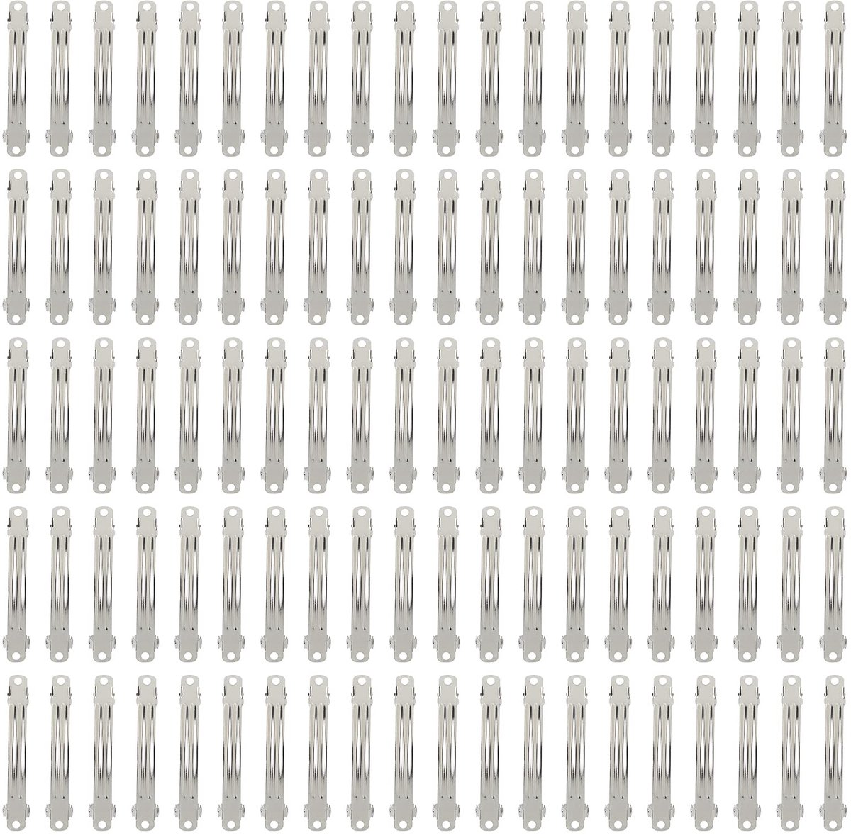 100 Pack 6 CM 2,36 Inch Blank Zilver Vierkante Rechthoek Metalen Franse Barrette Plain Haar Clips DIY Crafting Clips voor Strikken Paardenstaart Houder Haaraccessoires voor Vrouwen Meisjes