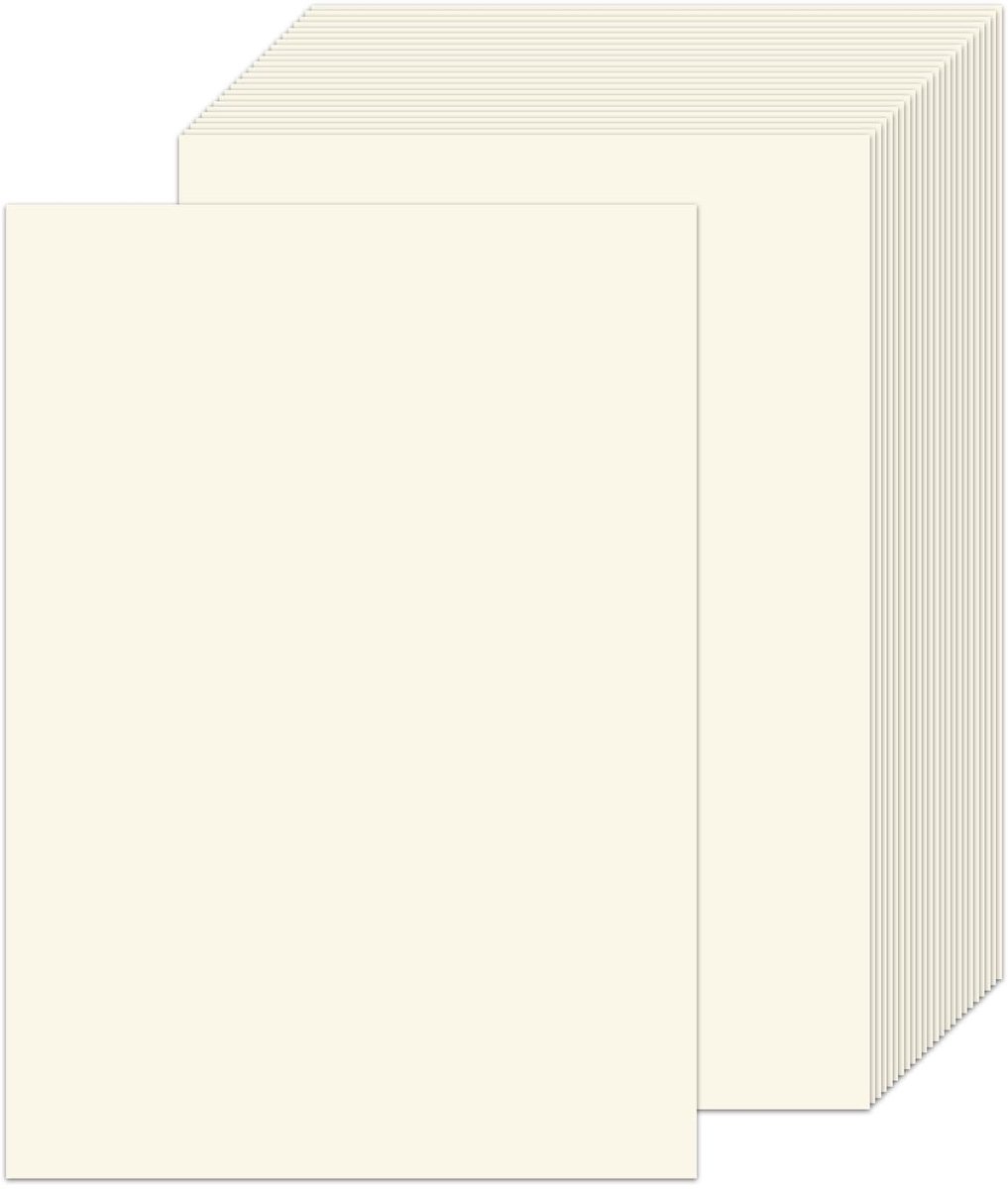 60 vellen natuurwit tonpapier A4, 250 g/m² tonkarton crème papier A4, fotokarton, papier voor schaarsnijwerk, knutselpapier voor schilderen, kaarten maken, uitnodigingen, scrapbooken, knutselen