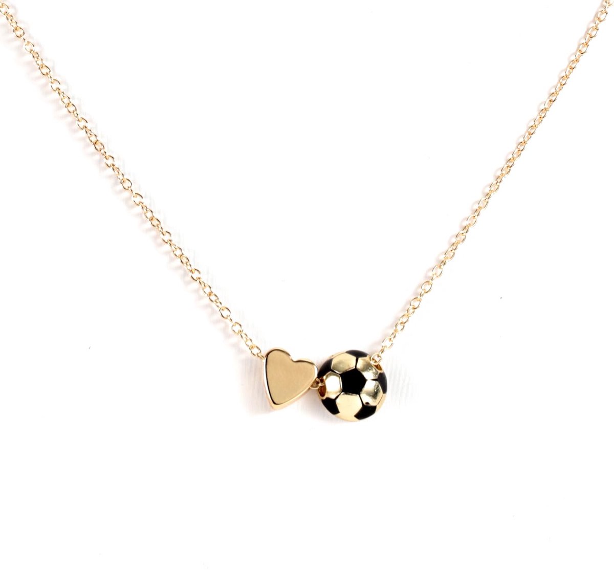 Voetbalketting voor Dames, Gouden Sportthema Voetbal Hart Hanger Ketting Inspirerende Sieraden voor Fans Coaches en Vrouwelijke Spelers