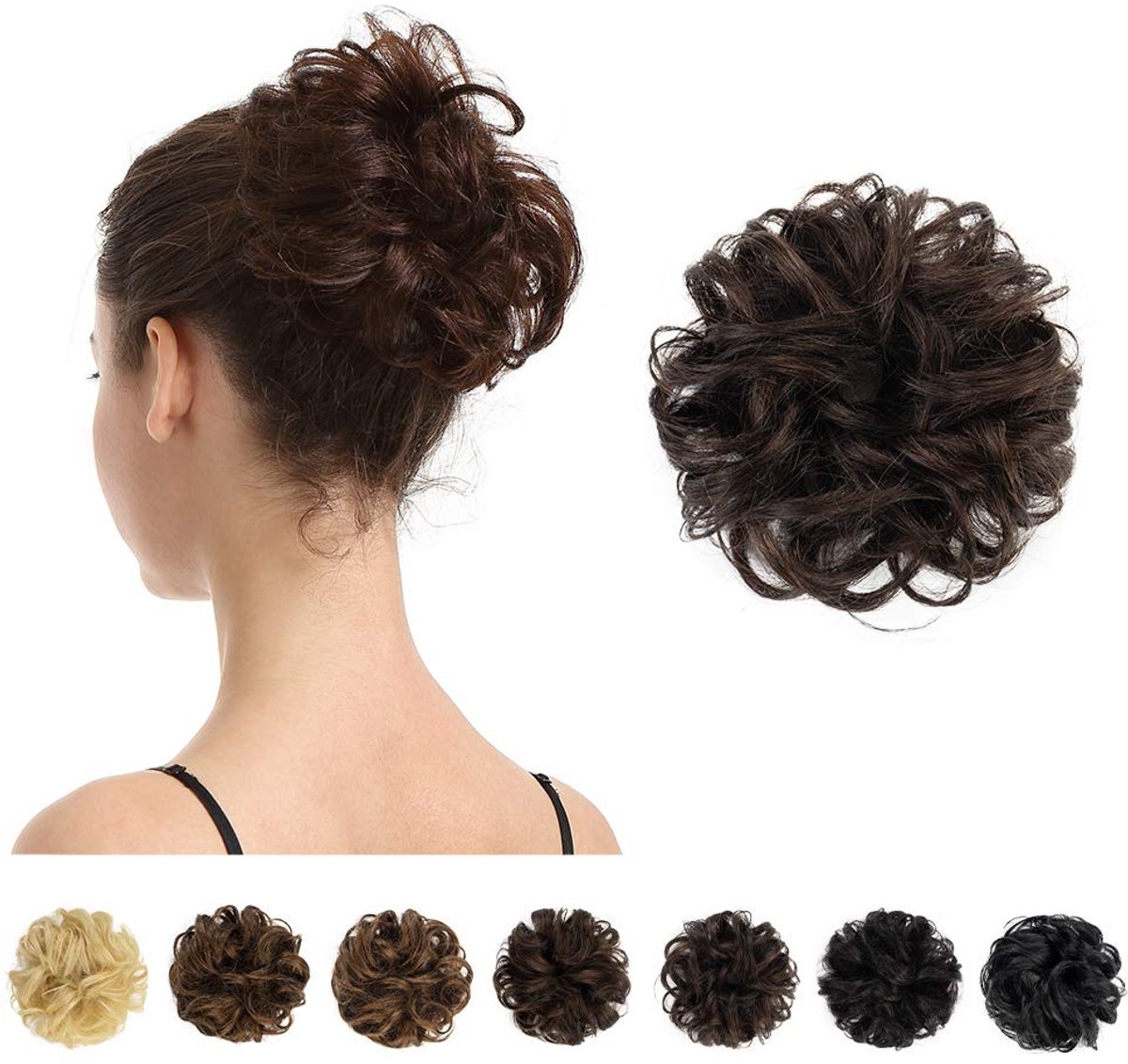 Haar Scrunchies Krullend Rommelige Haar Broodje Extensions Bruiloft Haarstukken voor Vrouwen Kids Haar Updo Donut Chignons