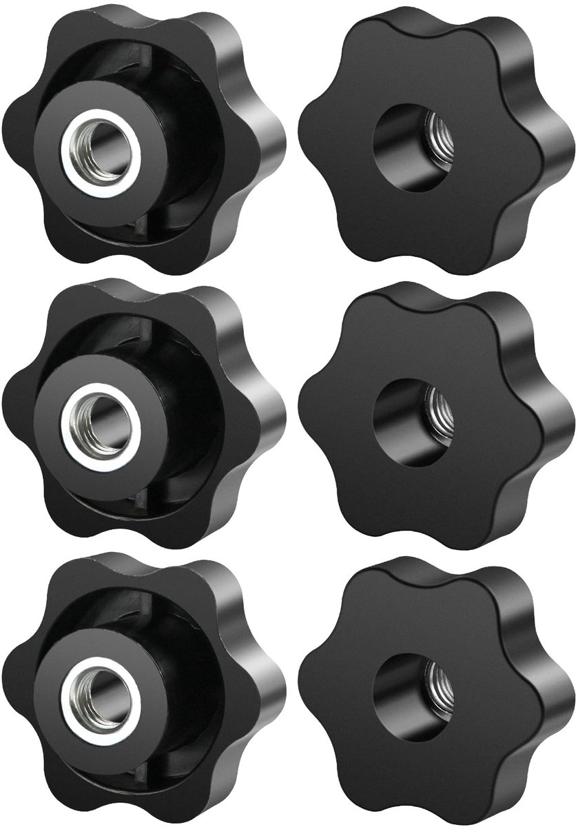 6 Stuks Stergreepmoeren M10, 50mm Binnendraad Klemknop, Stergreepmoeren Stergreepmoer Kartelmoeren Voor Mechanische, Fitnessapparatuur