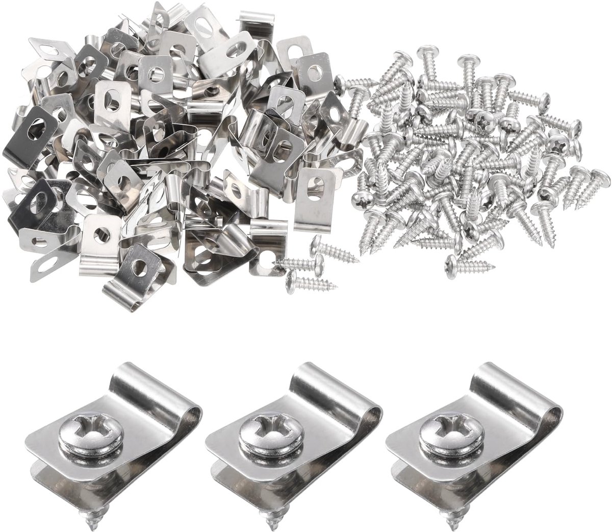 M4 Duplex Klem 12 Stuks Staalkabelklemmen Staalkabel Klem 4mm Roestvrijstalen Kabelklem ，304 Duplex Draadkabelklem voor Staalkabel Waslijnspanner Luifel vaste Tijdelijke hekken，Wire Rope Clip