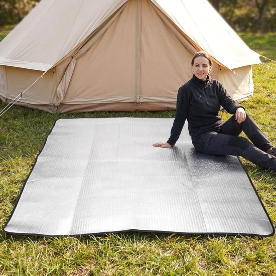 Isolatiemat voor Vloerbedekking, Opvouwbare Thermomat voor Camping, Waterdicht en Warmte-isolerend, 200 x 200 cm van Merkloos — afbeelding 5