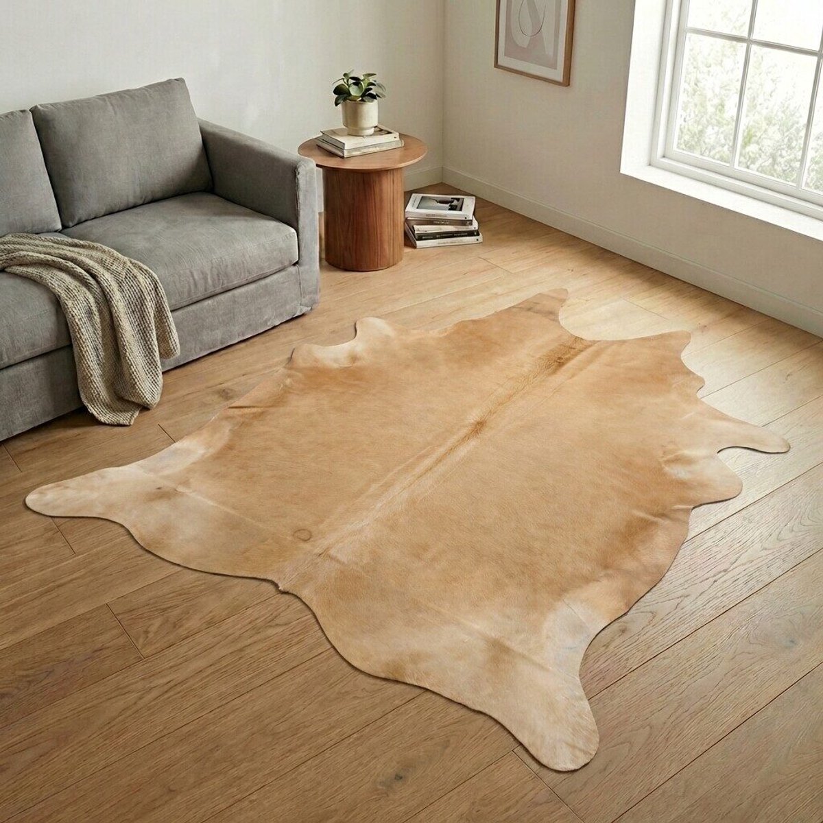 Koeienhuid Vloerkleed XXL (Extra Groot) - Effen-solid - 243 x 229 cm - Koeienkleed / Koeienvel / Dierenvel / Dierenhuid / Koehuid Tapijt