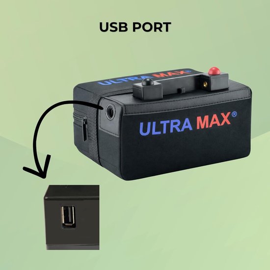 Golfbatterij - Lithiumbatterij - Golfkar Aandrijven - Ingebouwde USB-poort - 168 cm - Zwart — afbeelding 2