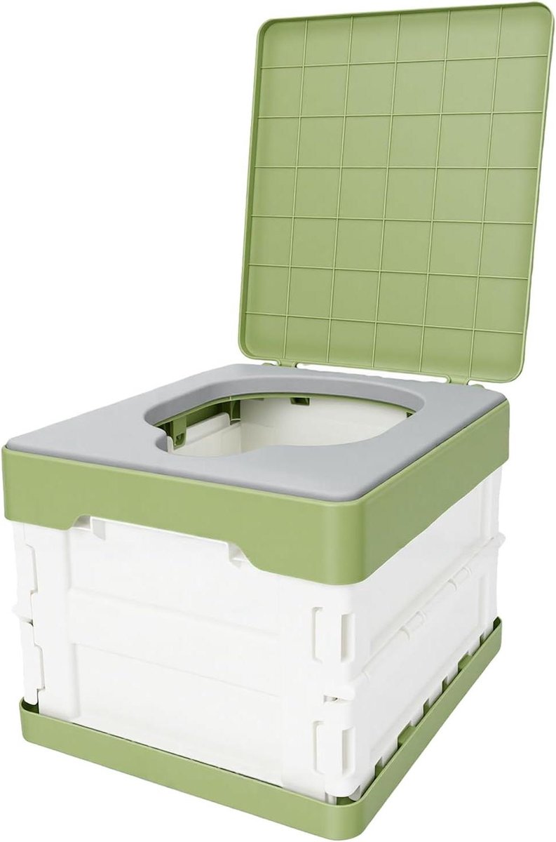 Draagbaar Potje - Reistoilet Opvouwbaar - Onderweg Hygiënisch Zitten - Zachte PU-zitting - 26.5 x 8.5 cm - Wit