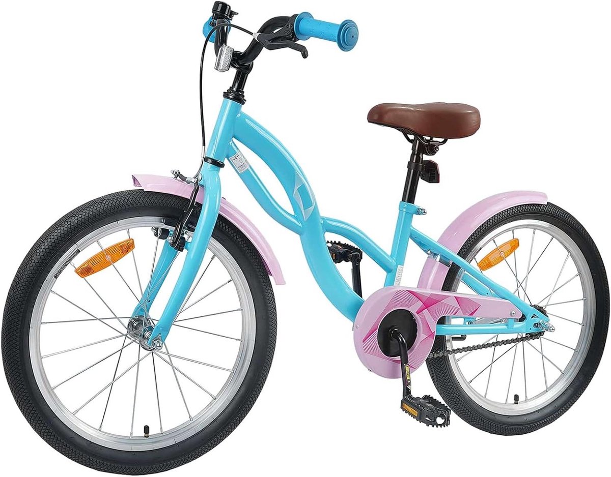 Kinderfiets fiets Buiten spelen Verstelbaar zadel en stuur 18 inch Hemelsblauw