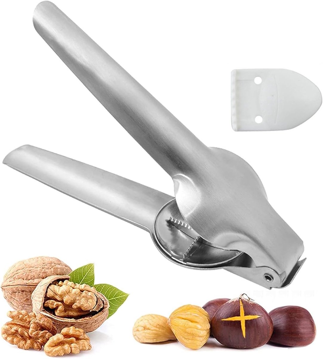 Tang voor het Snijden van Kastanjes, RVS Kastanjesnijder, Keuken Tangen voor Noten en Hazelnoten, 1 Stuk (Zilver)