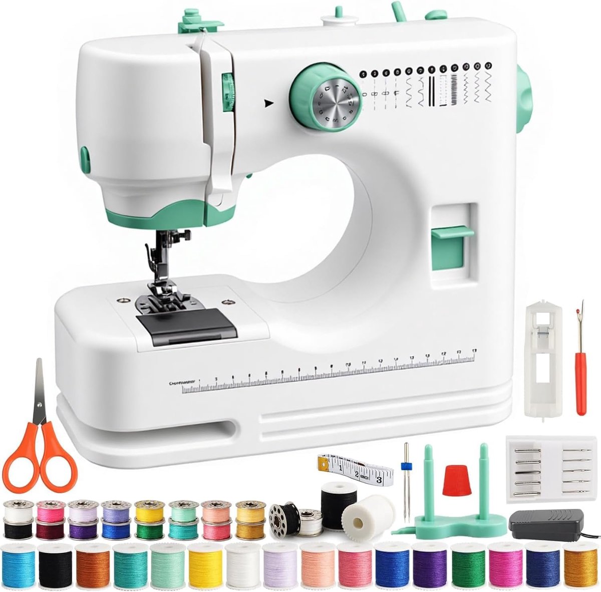 SnelShoppen - Draagbare Electrische Naaimachine voor Beginners en Thuisgebruik, Compacte Mini-Naaimachine voor Kinderen vanaf 8 Jaar, Multifunctionele