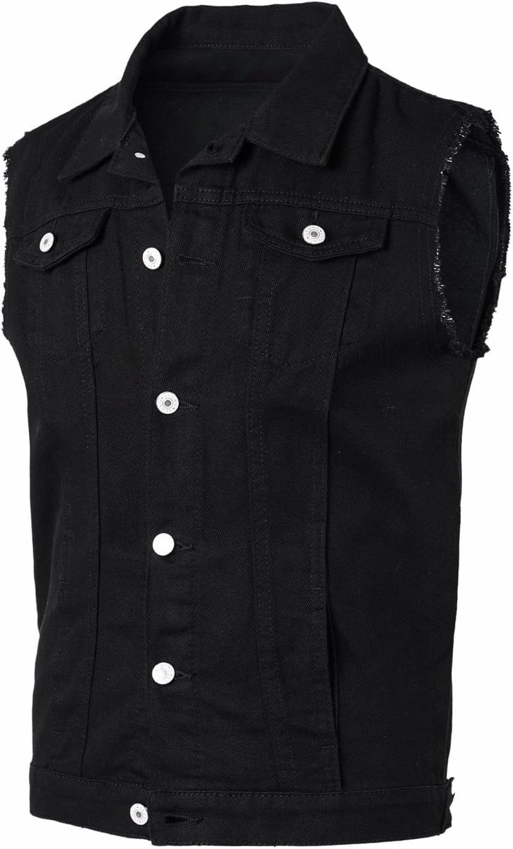 Denim Vest - Gescheurd Vintage Biker Cowboy Mouwloos Motorfiets Jas Jean Gilets Trucker