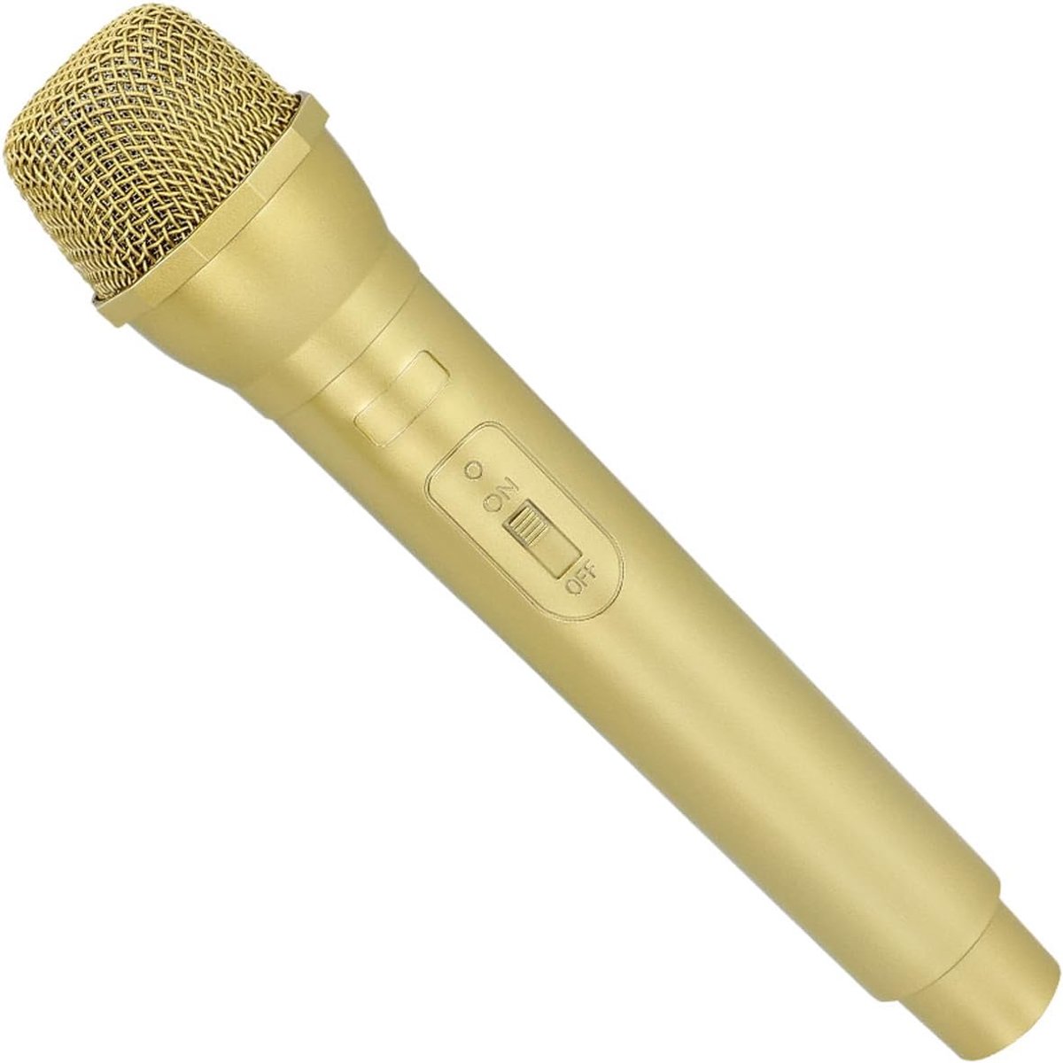 30886 - Microfoon Deluxe in goud, 25 cm, kostuumaccessoires, nep voor presentator of superster, themafeest, carnaval