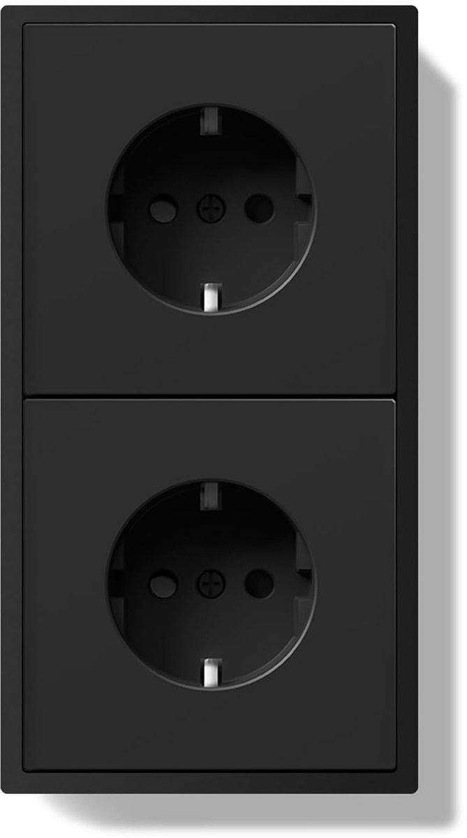 inbouw EU-standaard, dubbel stopcontact wandcontactdoos met PC-frame, 80*150mm enkel stopcontact met klauwen, stopcontact met veerkrachtklem Eenvoudige installatie, 2