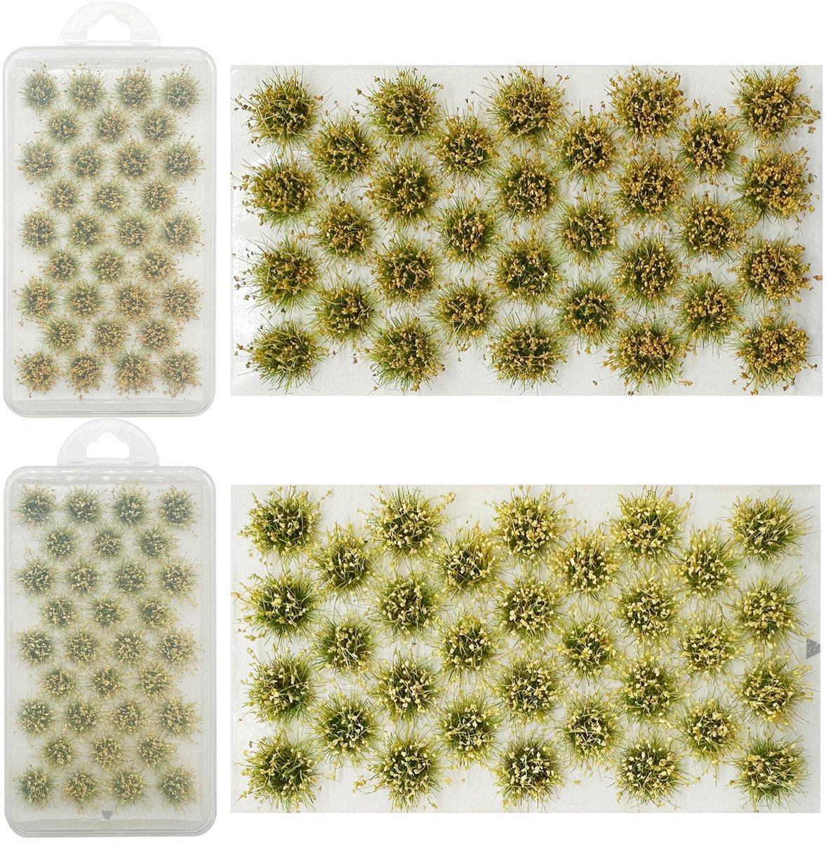 Static Grass Tuft, 64 stuks, 2 boxen statisch gras, statische grasplukken, voor miniatuurornamenten, spoorweg, modelbaan, landschapsarchitectuur, diorama-accessoires