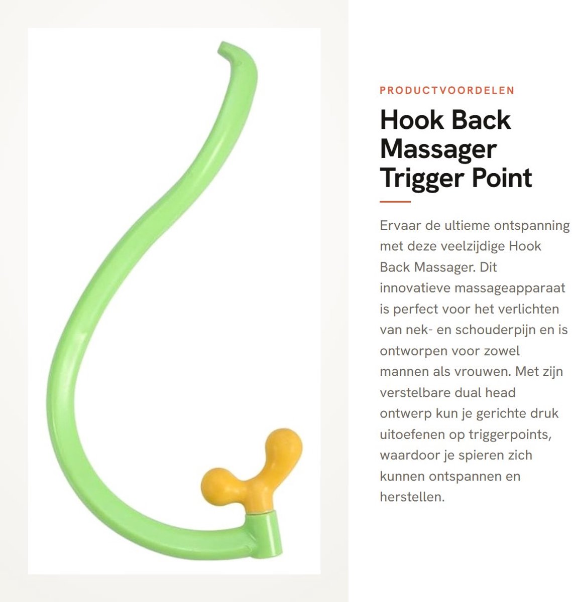 Dailygoods - Hook Back Massager - Trigger Point Massage - Verstelbare