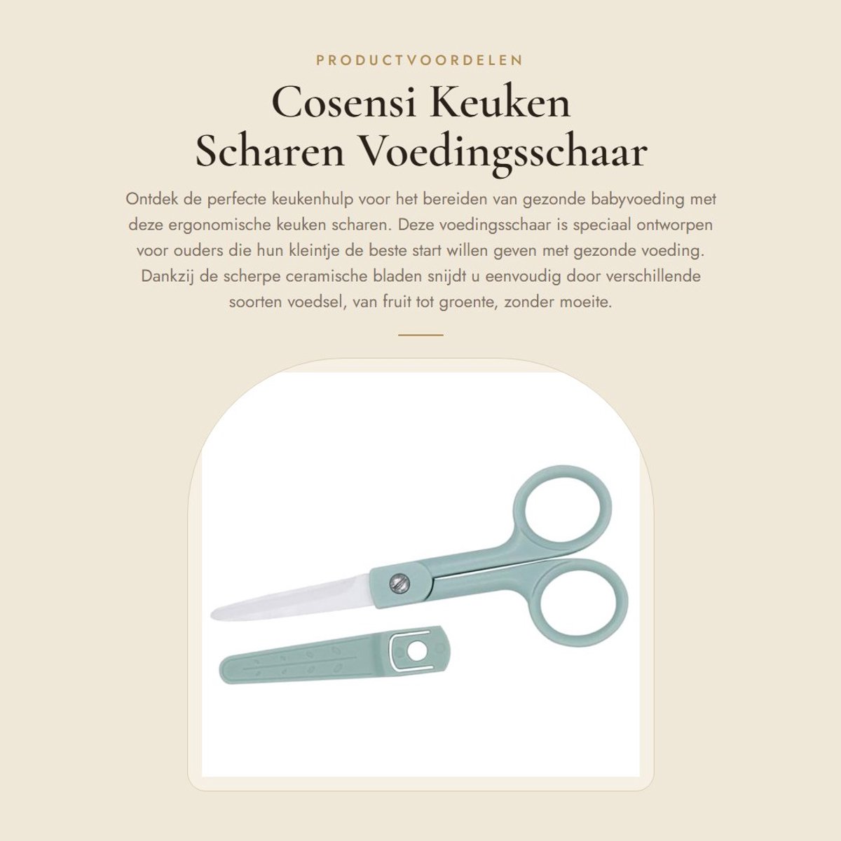 Dailygoods- Keukenschaar Ergonomisch - Voedsel Snijder - Babyvoeding Schaar - Duurzaam - 12 cm - Comfortabel Gebruik