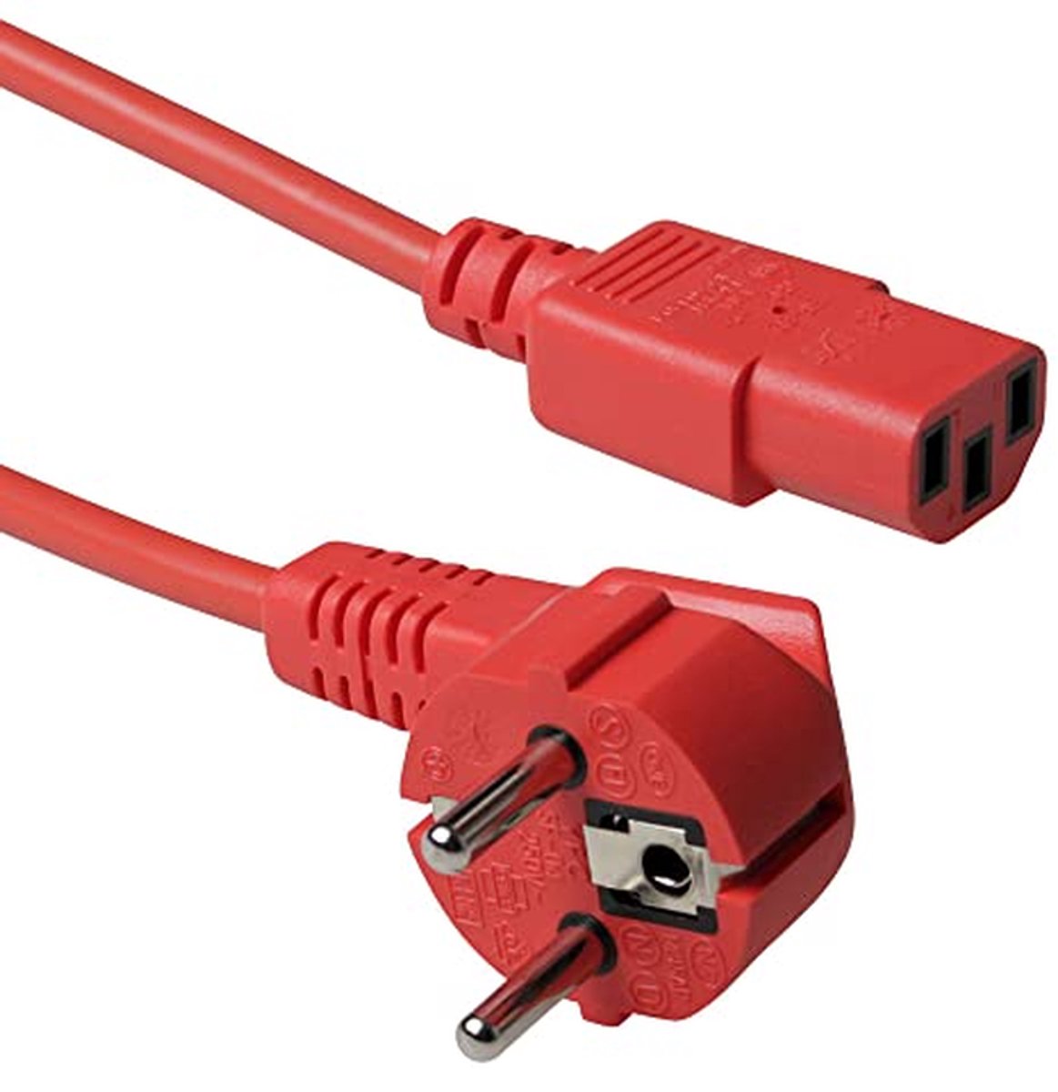 Netsnoer - Stroomkabel - Apparaten Aansluiten - Haakse Stekker - 18 meter - Rood