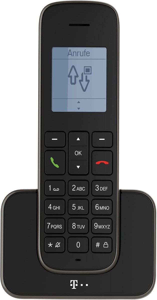 Draadloze Telefoon - Huistelefoon DECT - Thuiscommunicatie - Stralingsarm ontwerp - 245u Standby - Zwart