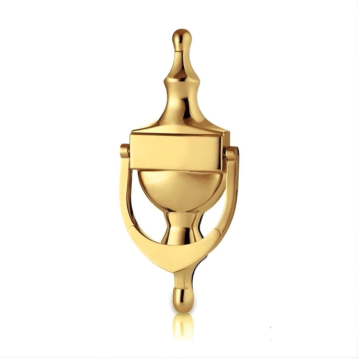 Dailygoods- Deurklopper Victoriaanse Stijl - 15,2 cm - Klassiek Elegant Deurbeslag - Boutdoorgang - Kleurafgestemde Moeren/Ringen - PVD Goud Roestvrij Staal
