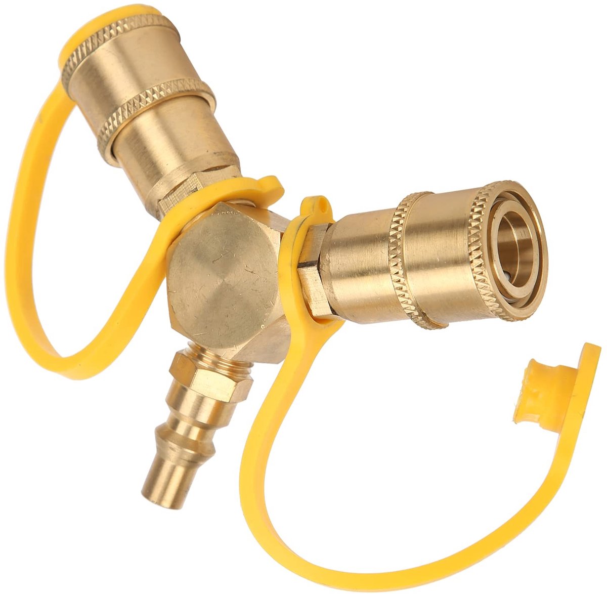 Dailygoods - Splitter LPG-gaslijn - Y-splitter adapter - Eenvoudig te installeren - 1/4 inch - Voor grill en camper - Messing en roestvrij