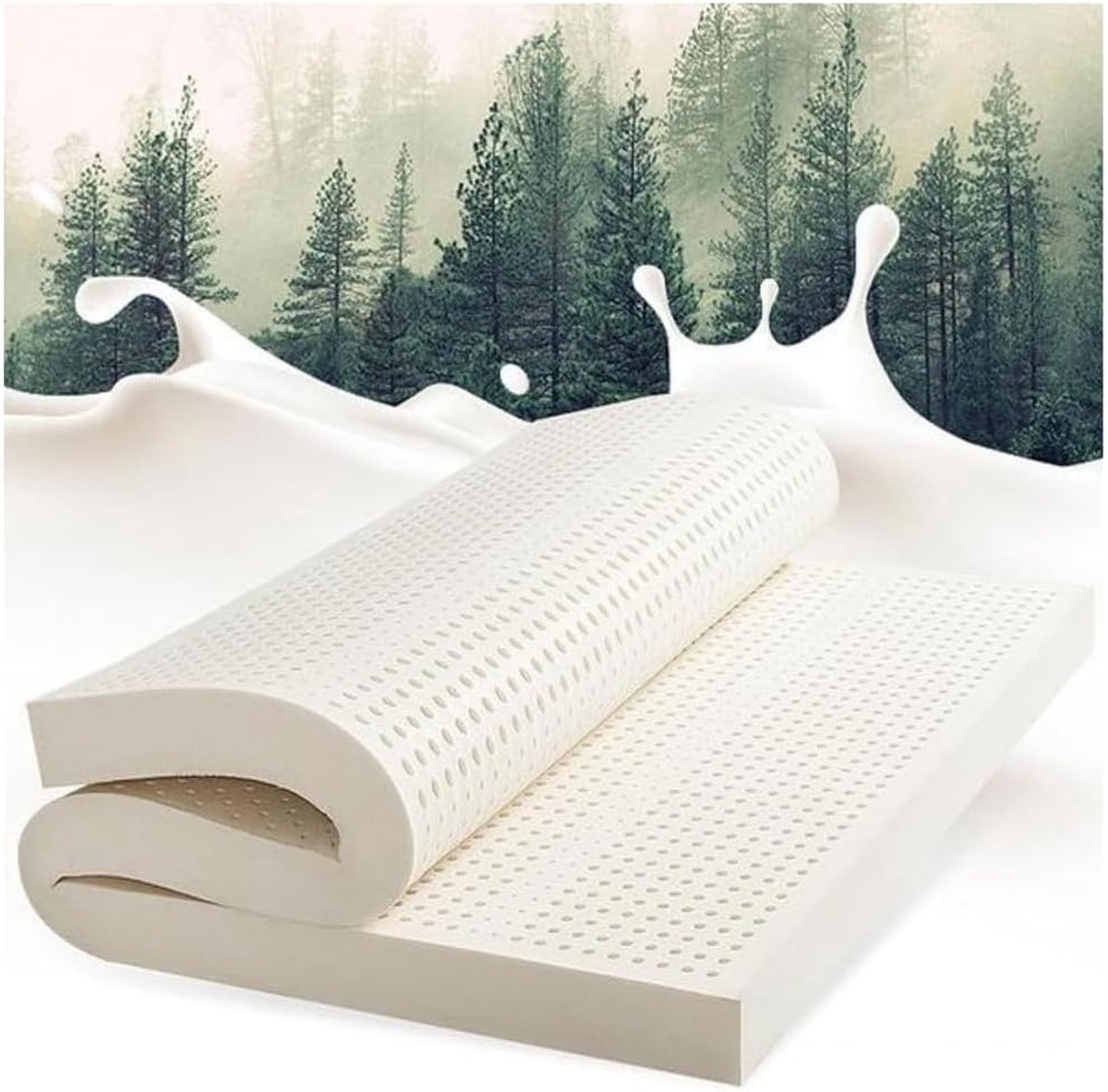 Latex Topper - Matras Overlay - Verbeterd Slaapcomfort - Natuurlijk Materiaal - 90x190cm - Wit
