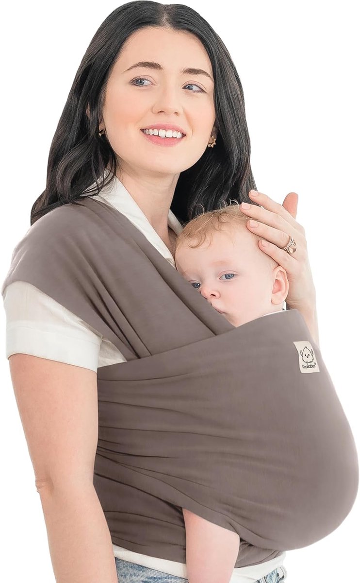 Draagdoek Vanaf Geboorte - Babywikkel Baby - Baby Dragen - Ergonomisch Ontwikkeld - 514 x 55 cm - Kopergrijs