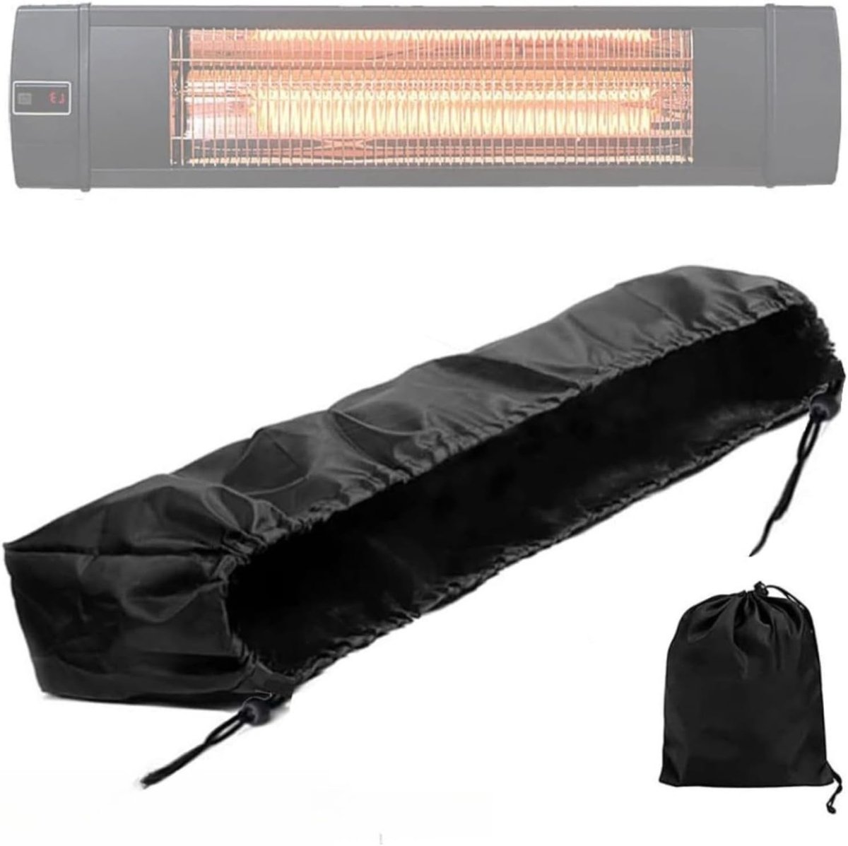 Wandgemonteerde Terrasverwarmer Cover - Zwart 36,5 inch - Duurzame Elektrische Kachelhoes voor Binnen en Buiten