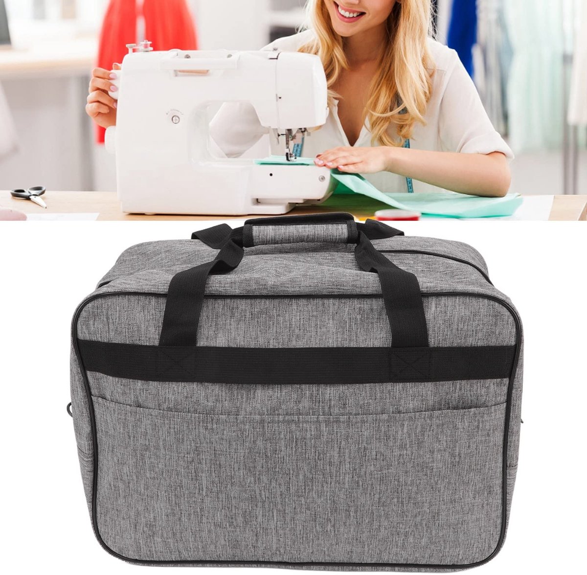 Dailygoods- Naaimachine Opbergtas Draagbaar - Canvas Materiaal - Universele Garen Tote Bag - Opslag Draagtas - Naaimachine Koffers - Naaimachine Onderdelen