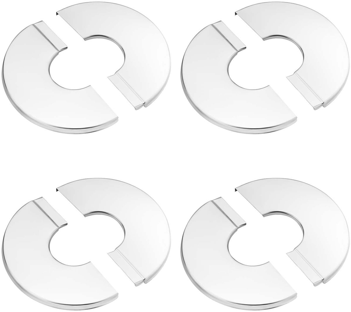 Dailygoods- Wandsplitflens 25mm - Roestvrij Staal - Zelfklevend - 4 Stuks - Decoratieve Afdekplaat - 7x7x0,35cm