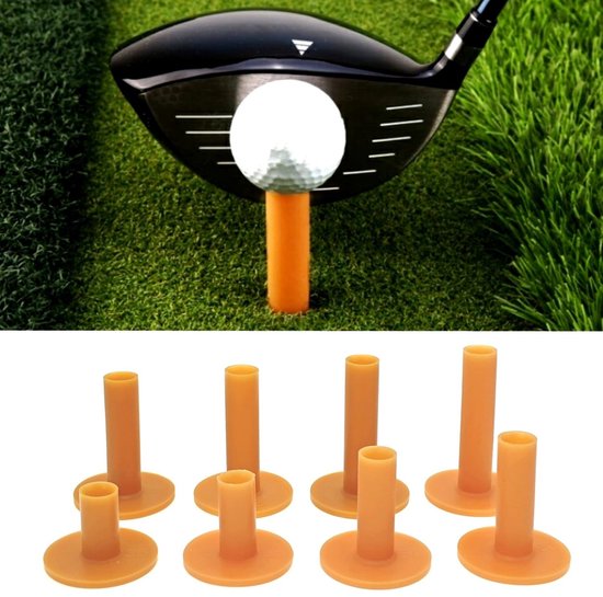 Golftees 8x Set van Zacht Rubber - Diverse Maten 35/42/54/60/65/70/75/80 mm - Duurzaam - Golfaccessoire - Geschikt voor Driving Range - Beschermt Clubkop — afbeelding 4