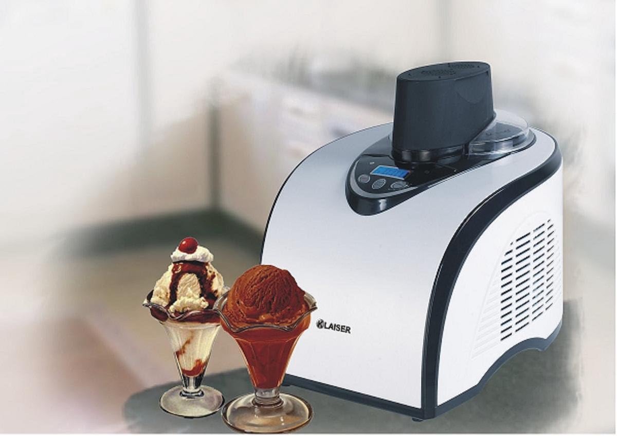 Professionele ijsmachine - IJsmachine met recepten - Zelf ijs maken - Geïntegreerde koelgroep - 1.5 liter - Zwart