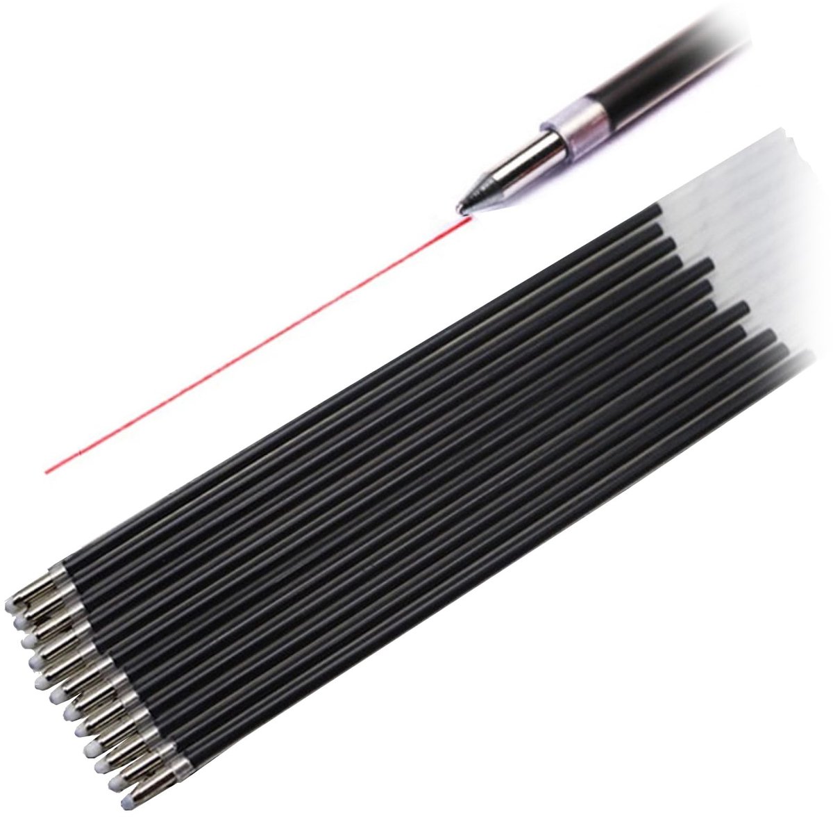 Dailygoods- Birosvullingen 12st - Vervangende Vullingen - Rood - 0,7 mm - Soepel Schrijven - Geschikt voor School/Kantoor - Balpenvullingen