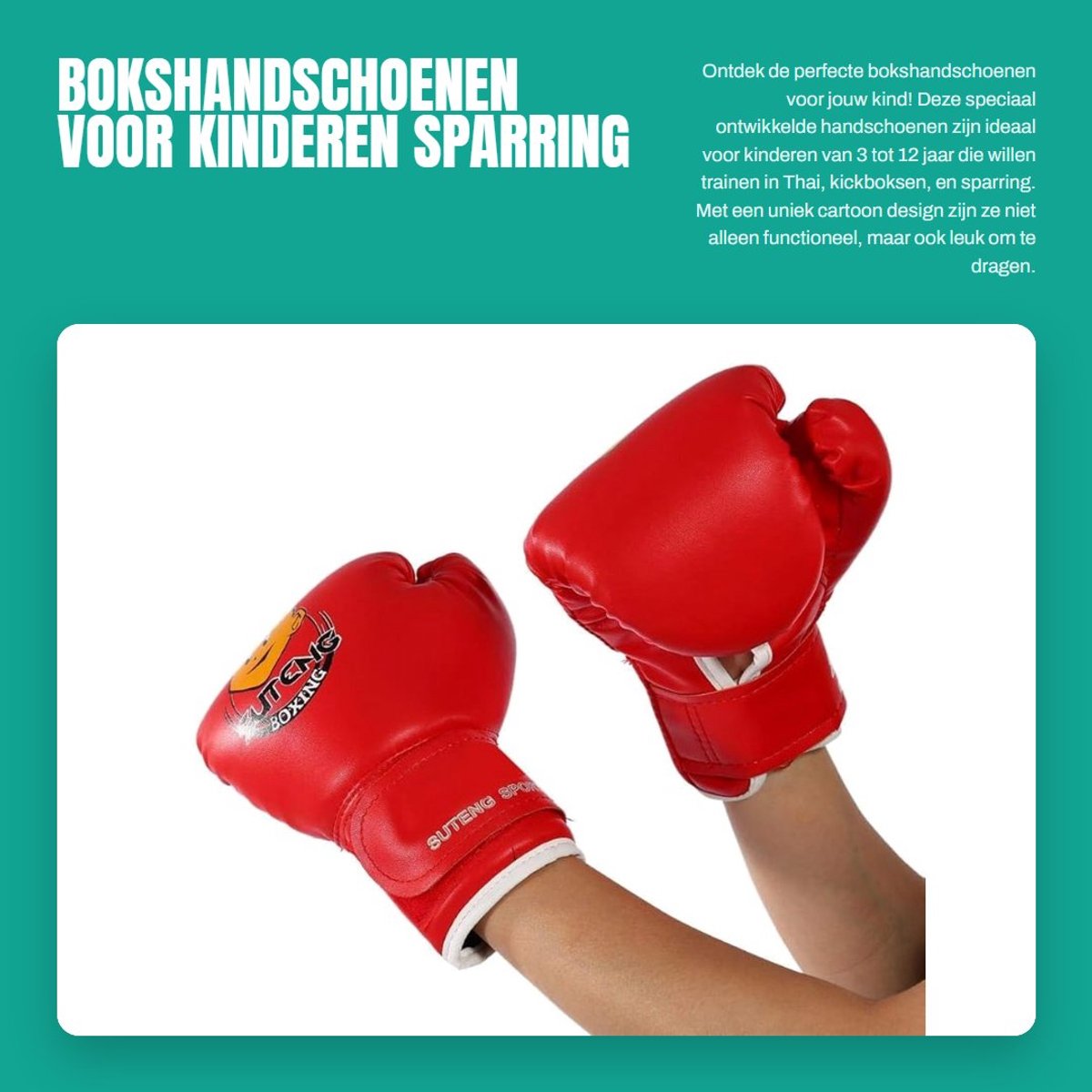 Dailygoods- Bokshandschoenen Kinderen - Sparring/Training - PU-Materiaal - Klittenbandsluiting - Ergonomisch Ontwerp - Verbeterde Veiligheid - Kindersporthandschoenen