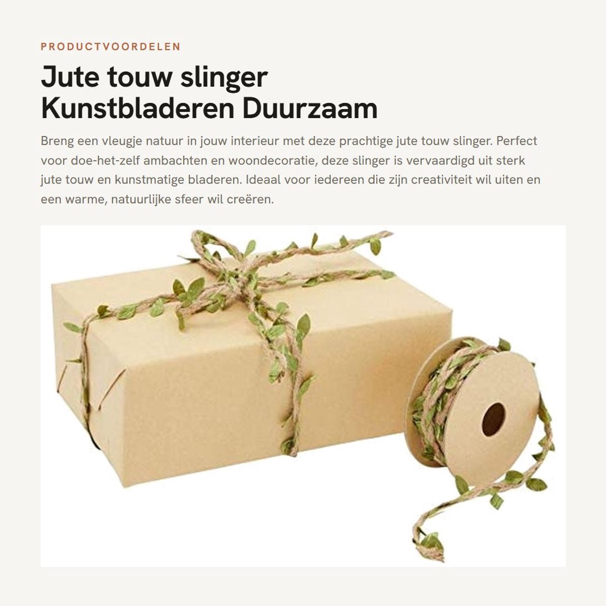 Solidchoice- Jute Touw - Sterk en Duurzaam - Kunstmatige Wijnstok - Doe-het-zelf Ambachten - Woondecoratie - Wasbaar en Natuurlijke Uiterlijk - Decoratietouw
