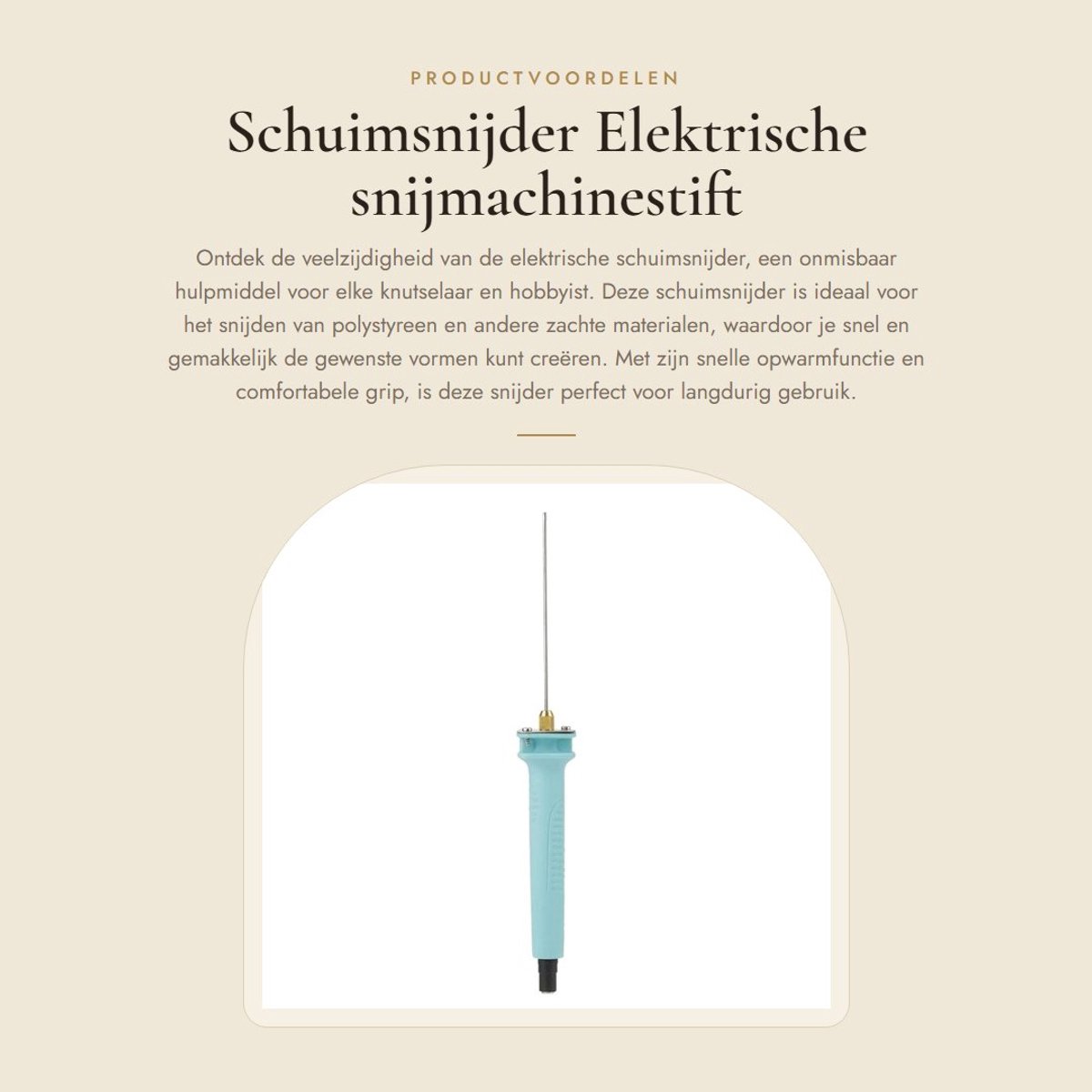 Dailygoods - Schuimsnijder - Elektrische snijmachinestift - Licht en snel verwarmend - 10 cm - Polystyreen knutselmes - Geschikt voor hobbyisten en kn...