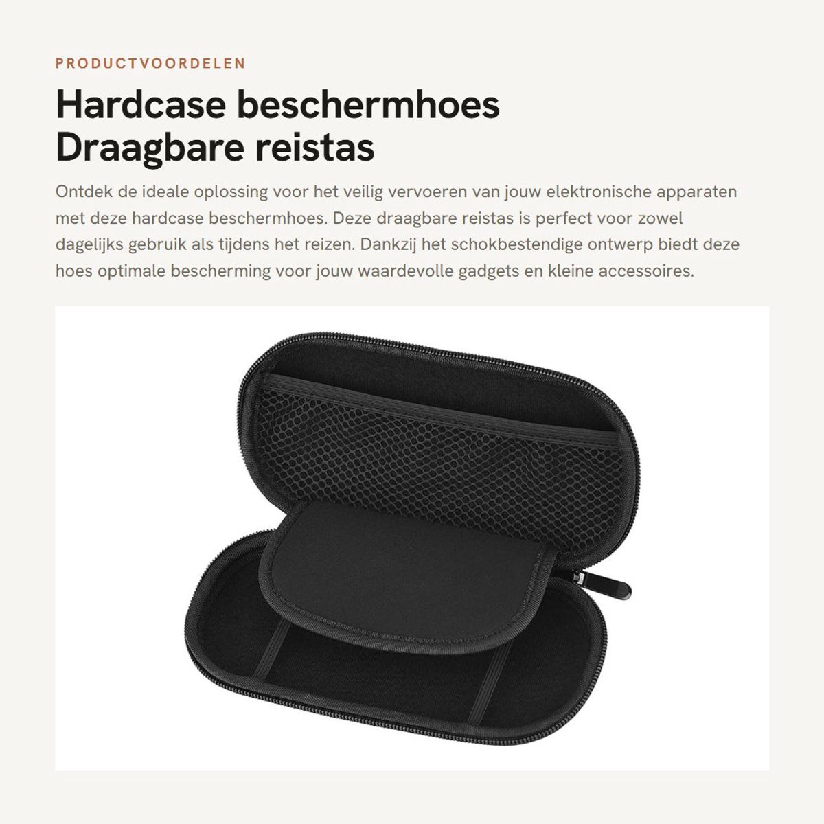 Dailygoods - Hardcase beschermhoes - Draagbare reistas - Schokbestendig - Blauw - Accessoires opbergen - Bescherming voor elektronica - Geschikt voor...