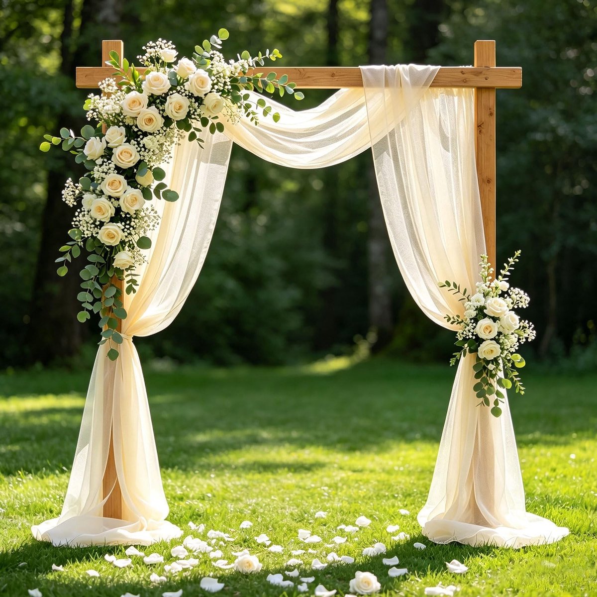 Dailygoods- Bruiloftsgordijnen 75 x 600 cm - Chiffon/Tule - Decoratief Gordijn - Achtergrond - Zachte Stof - Ademend Materiaal - Decoratiestof